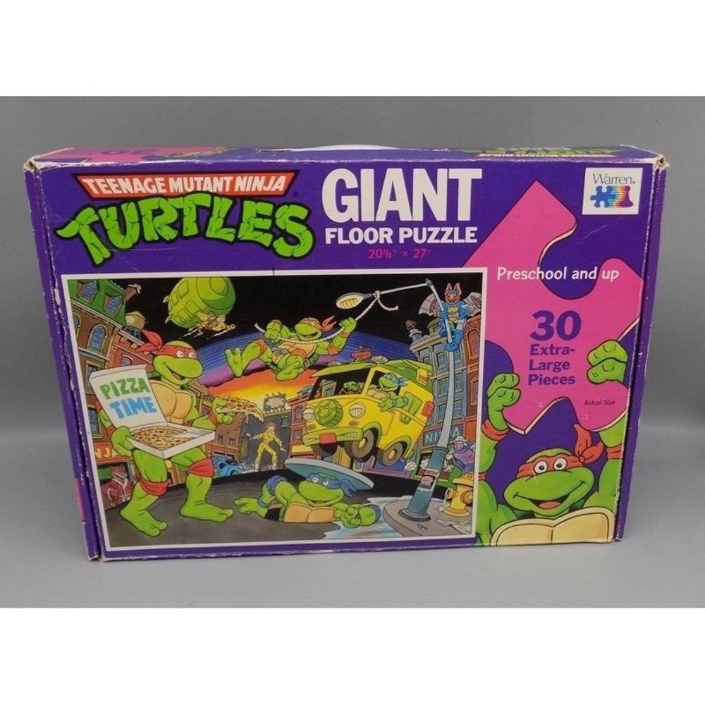 1989 TMNT Giant Floor Puzzle Complete Ninja Turtles 30 Extra Large Vtg In Box